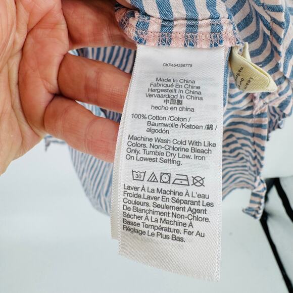 Madewell Chambray Striped Button Down 100% Cotton Shirt Size Small - Picture 5 of 6